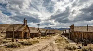 Historic wooden buildings in Bodie